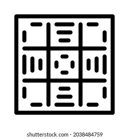 Pattern icon, tile icon, floor icon and ornament icon. Black and white.