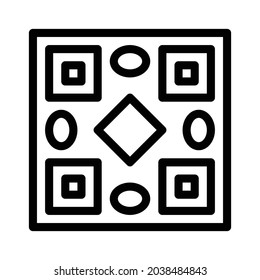 Pattern icon, tile icon, floor icon and ornament icon. Black and white.