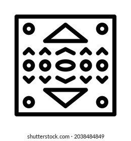 Pattern icon, tile icon, floor icon and ornament icon. Black and white.