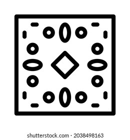 Pattern icon, tile icon, floor icon and ornament icon. Black and white.