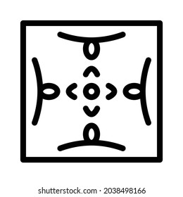 Pattern icon, tile icon, floor icon and ornament icon. Black and white.