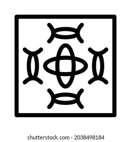 Pattern icon, tile icon, floor icon and ornament icon. Black and white.