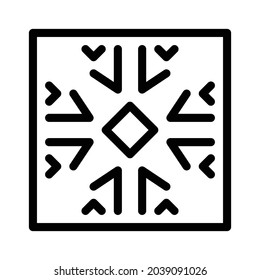 Pattern icon, tile icon, floor icon and ornament icon. Black and white.