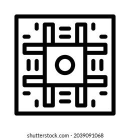 Icono de mosaico del piso - Blanco y negro