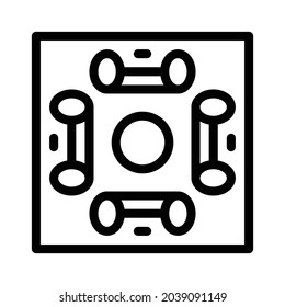 Pattern icon, tile icon, floor icon and ornament icon. Black and white.