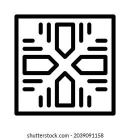 Pattern icon, tile icon, floor icon and ornament icon. Black and white.