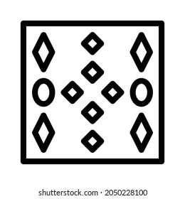 Pattern icon, tile icon, floor icon and ornament icon. Black and white.