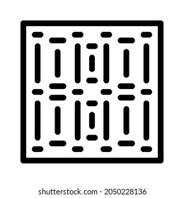 Pattern icon, tile icon, floor icon and ornament icon. Black and white.