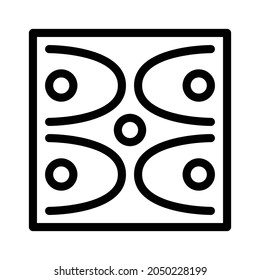 Pattern icon, tile icon, floor icon and ornament icon. Black and white.