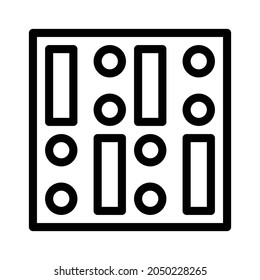 Pattern icon, tile icon, floor icon and ornament icon. Black and white.