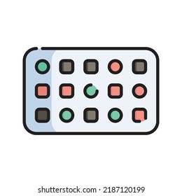 Pattern Icon Vector Illustration. Flat Outline Cartoon. Artificial Intelligence Icon Concept Isolated Premium Vector