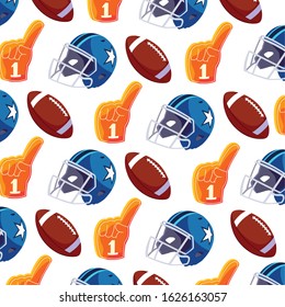 pattern of icons american football on white background vector illustration design