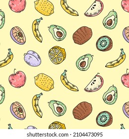 
pattern of icons of fruits, vegetables