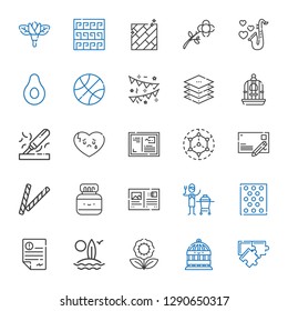 pattern icons set. Collection of pattern with puzzle, bird cage, flower, surfboard, letter, bubble warp, ceramic, postcard, chinese ink, decorative. Editable and scalable pattern icons.
