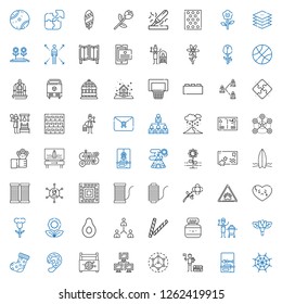 pattern icons set. Collection of pattern with spider web, fishbone, wood, modeling, network, sewing box, paint palette, sock, flower, ceramic. Editable and scalable pattern icons.