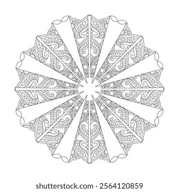 Pattern ideas mandala coloring book page for Kids. Easy Mandala Coloring Book Pages for Adults to Relax, Experiences Give Relief. Resizeable Vector File