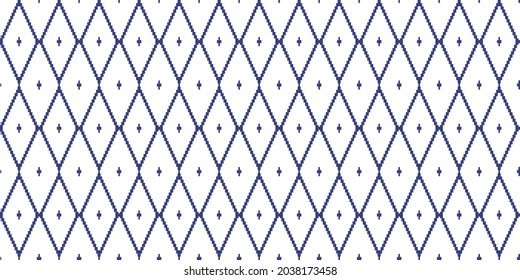 Pattern Ikat handwoven Textiles Thai Traditional Textiles.Vector Seamless Image
