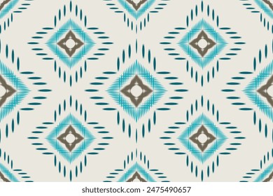 Pattern Ikat style, vector hand drawing design for fabric, ethnic, textile, texture, wrapping paper, wall paper or abstract background.