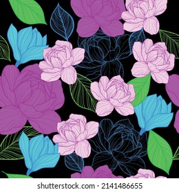 ilustración de patrón fondo flores tropicales naturaleza hojas papel tapiz