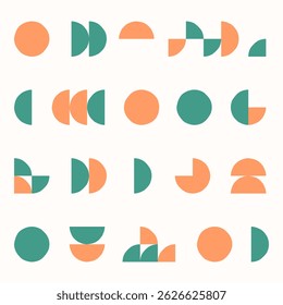 Ilustración de patrón con círculos de colores.