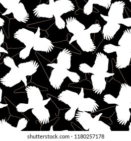 Pattern illustration of the crow,