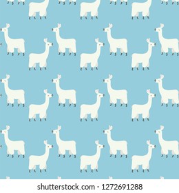 Pattern illustration of cute llama. Vector illustration