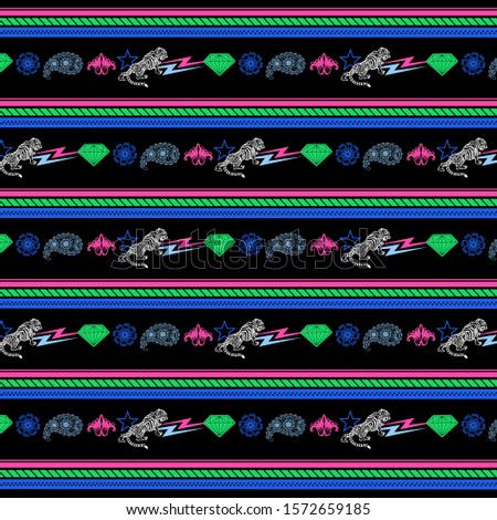 Pattern illustration, with flashy color design , tee shirt graphics, vectors