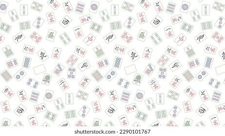 Pattern illustration of horizontal mahjong tiles (no background)