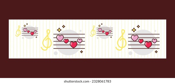 Pattern illustration of love banner template background