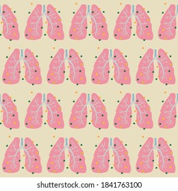 Pattern illustration of lungs with covid-19