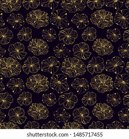 Pattern Illustration Of Petunia Flowers. Beautiful Background.Circuit