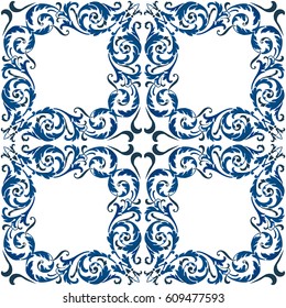 Pattern illustration in traditional style - like Portuguese tiles
