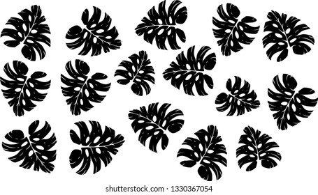 Pattern illustration of tropical leaves