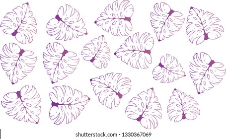 Pattern illustration of tropical leaves