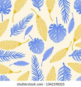 Pattern illustration of tropical leaves