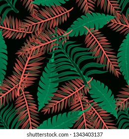Pattern illustration of tropical leaves