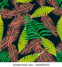Pattern illustration of tropical leaves
