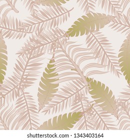 Pattern illustration of tropical leaves