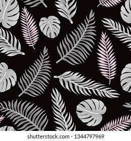 Pattern illustration of tropical leaves