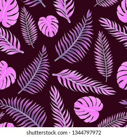 Pattern illustration of tropical leaves