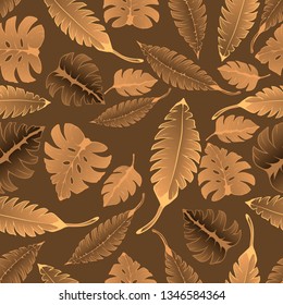 Pattern illustration of tropical leaves
