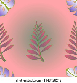 Pattern illustration of tropical leaves