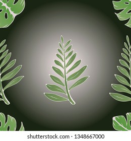 Pattern illustration of tropical leaves
