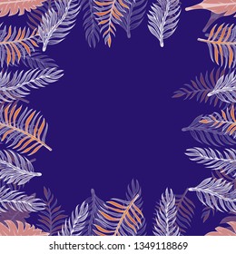 Pattern illustration of tropical leaves