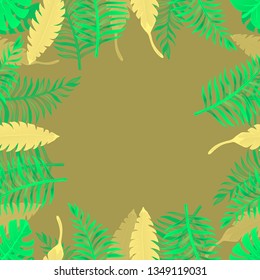 Pattern illustration of tropical leaves