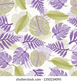 Pattern illustration of tropical leaves