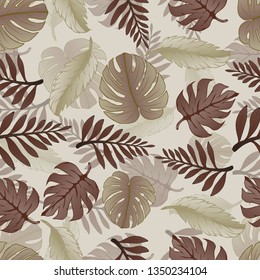 Pattern illustration of tropical leaves