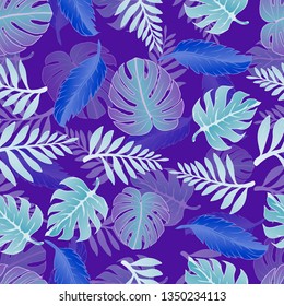 Pattern illustration of tropical leaves