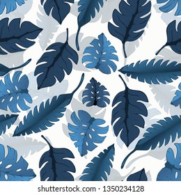 Pattern illustration of tropical leaves