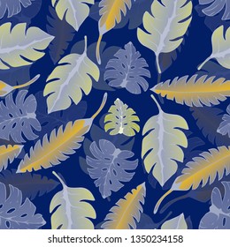 Pattern illustration of tropical leaves